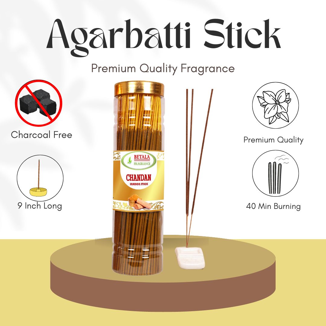 Betala Fragrance Agarbatti Promotional Bundle - Chandan, Gulab, Lavender, Oudh (100 g X 4 Pack)