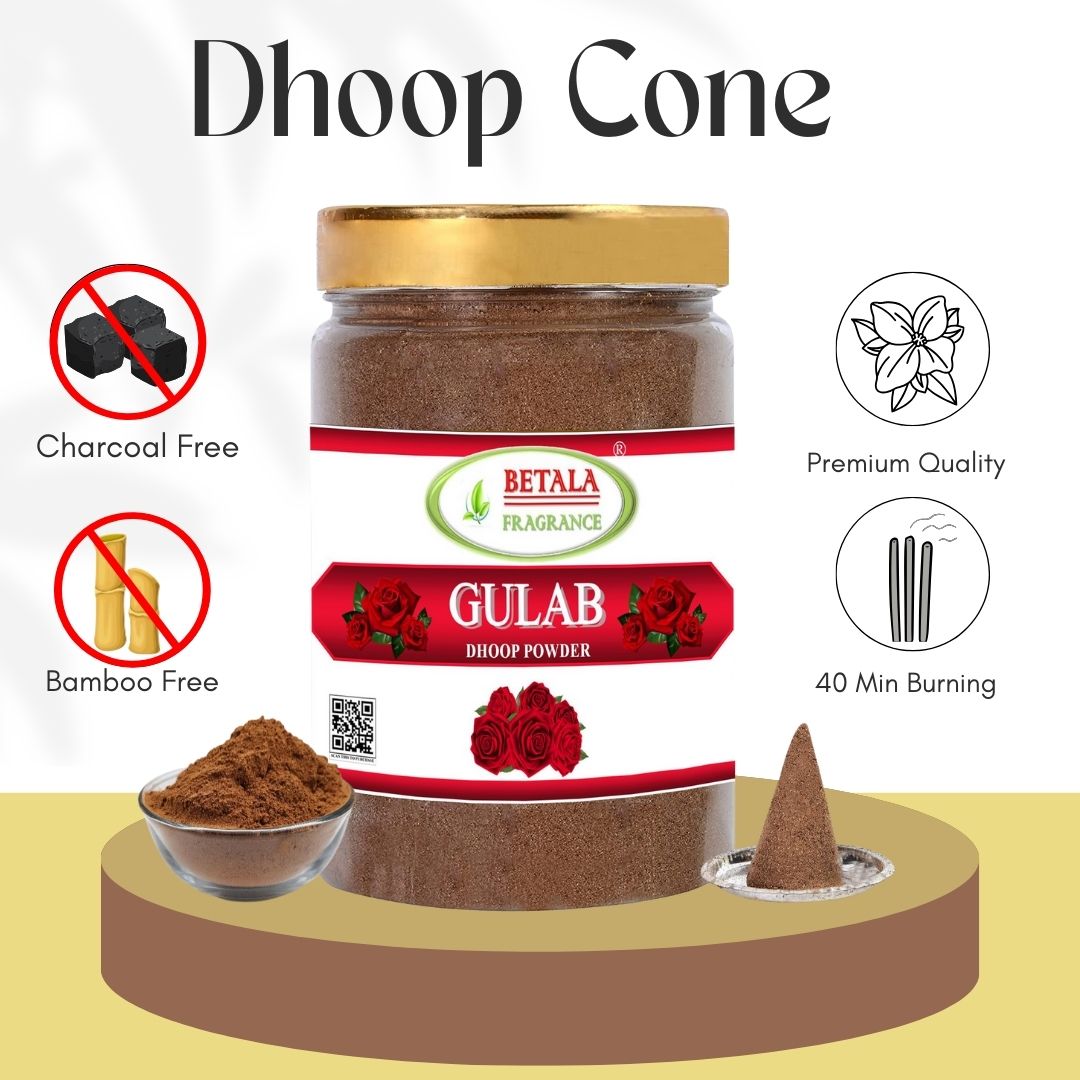 Gulab Flavour Sambrani Dhoop Powder, 200 Gm Pack