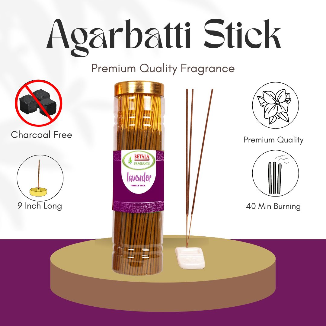 Chandan, Gulab, Lavender, Oudh - Agarbatti Promotional Bundle (100 g X 4 Pack)