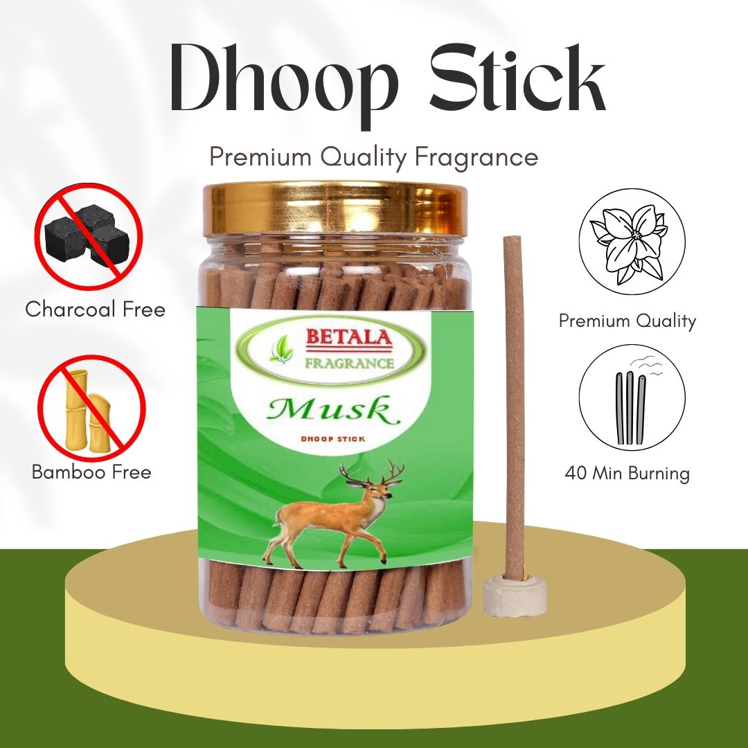 Musk, Oudh, Patchouli & Saffron Dhoop Stick Promotional Bundle (100 g X 4 Pack)