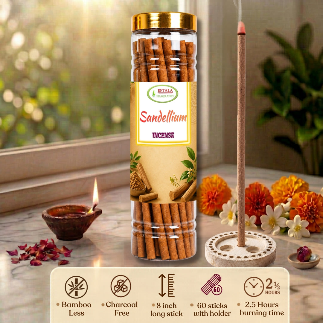 Betala Fragrance Sandellium 8" inch Long Perfumed Dhoop Stick, 60 count