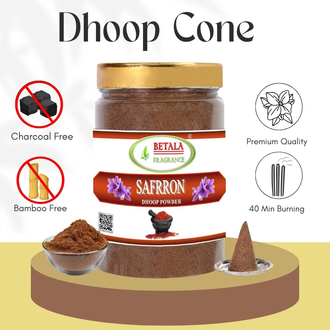 Betala Fragrance Saffron Flavour Sambrani Dhoop Powder, 200 Gm Pack