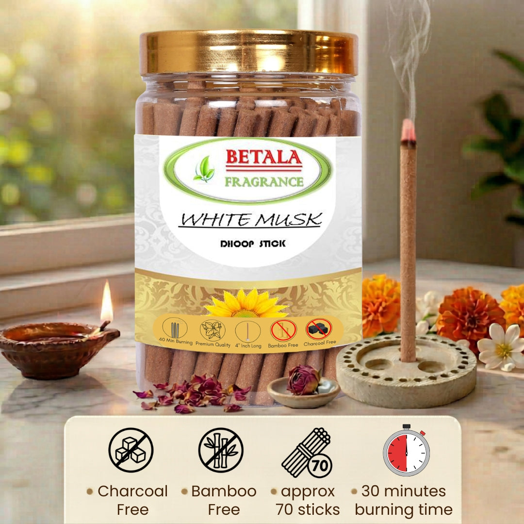 Betala Fragrance White Musk Perfumed Dhoop Stick, 200 gm
