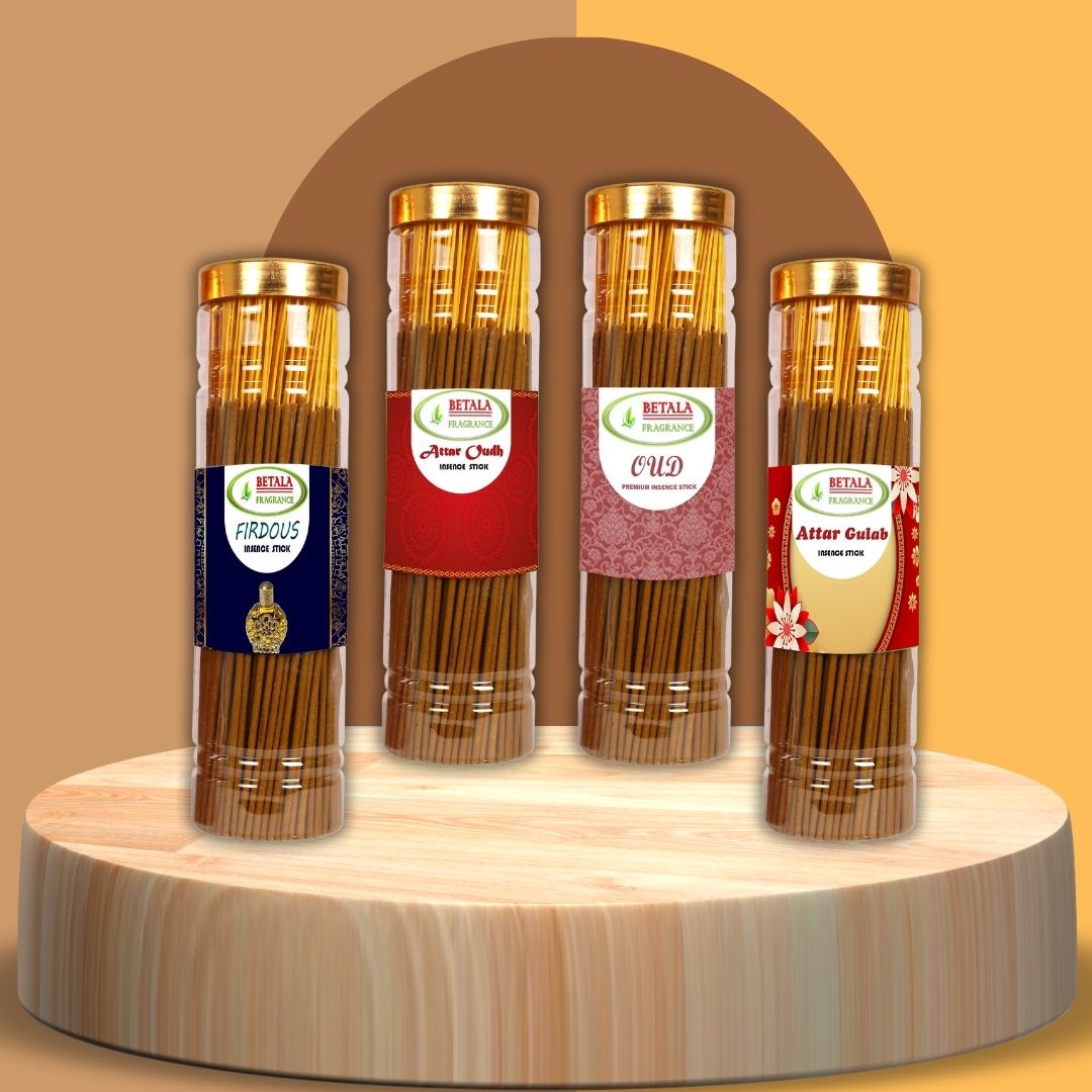 Firdous, Attar Oud, Oudh, Attar Gulab Agarbatti Promotional Bundle (100 g X 4 Pack)