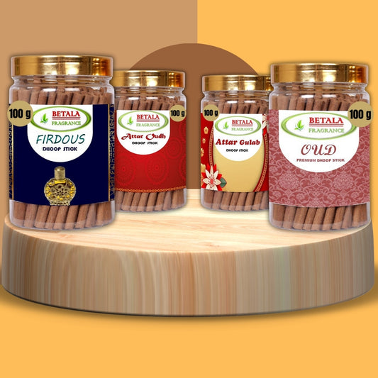Firdous, Attar Oud, Oudh, Attar Gulab Dhoop Stick Promotional Bundle (100 g X 4 Pack)