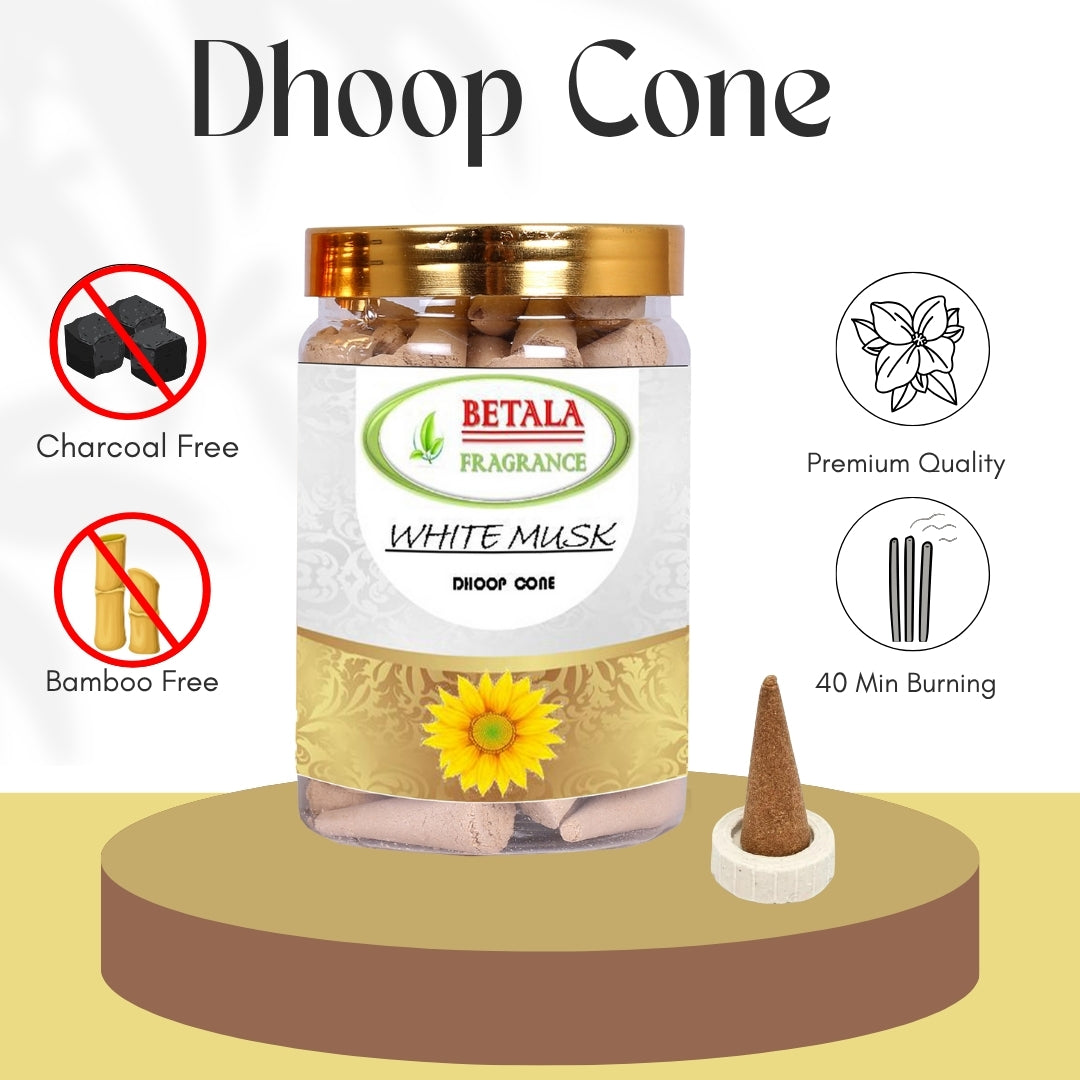 Attar oud, Oudh, Musk & White Musk Dhoop Cone Promotional Bundle (30 pc X 4 Pack)