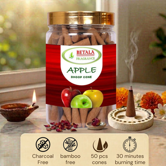 Betala Fragrance Apple Perfumed Dhoop Cones, 50 pc