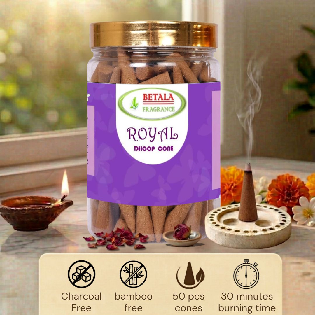 Betala Fragrance Oud Flavour Perfumed Dhoop Cones, 50 pc