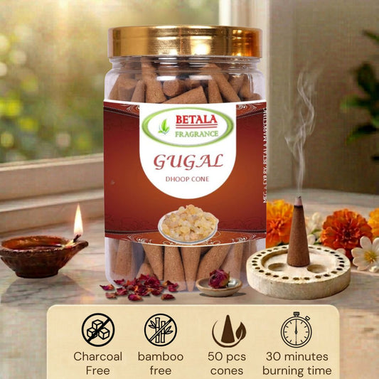 Betala Fragrance Gugal Perfumed Dhoop Cone, 50 pc