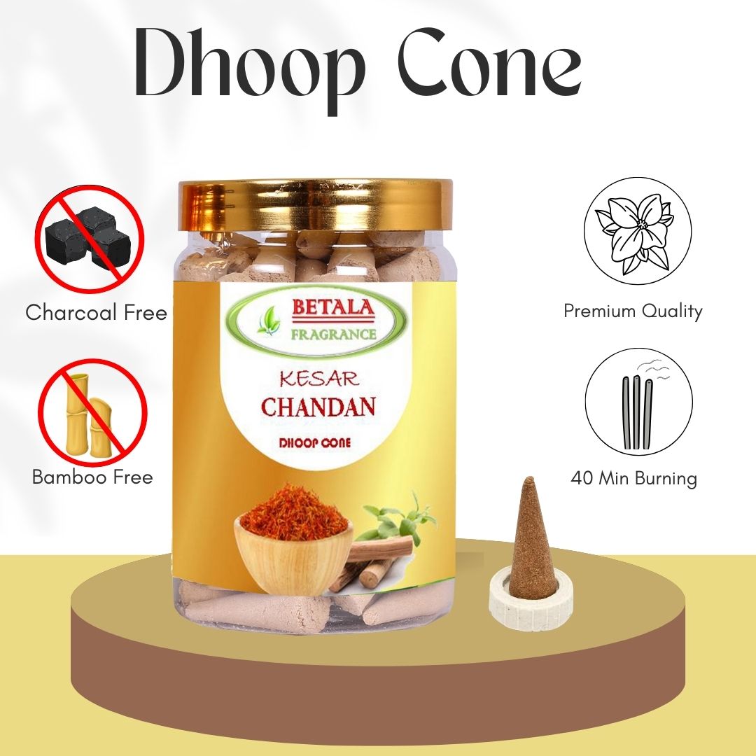 Kesar Chandan Flavour Perfumed Dhoop Cones