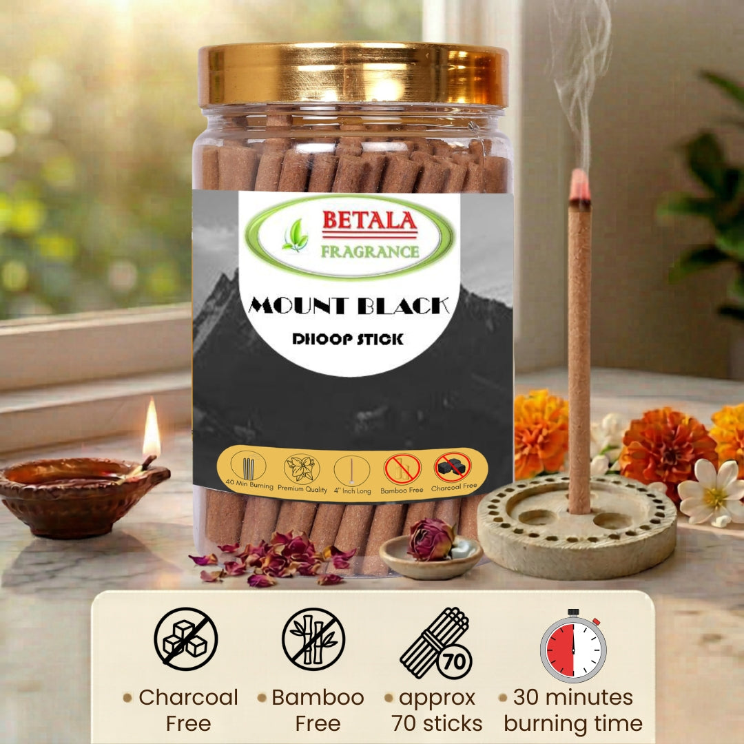 Betala Fragrance Mount Black Perfumed Dhoop Stick, 200 gm