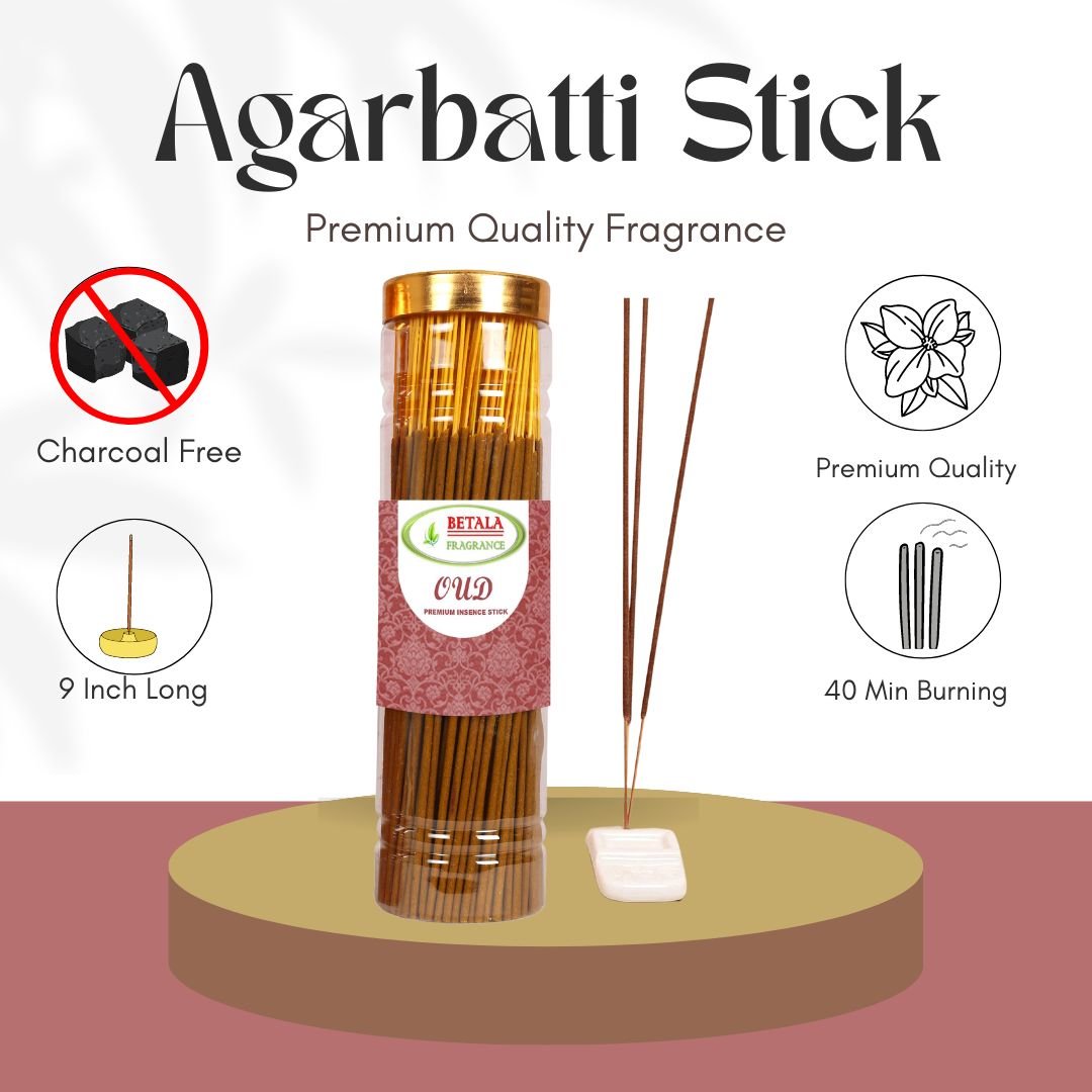Chandan, Gulab, Lavender, Oudh - Agarbatti Promotional Bundle (100 g X 4 Pack)