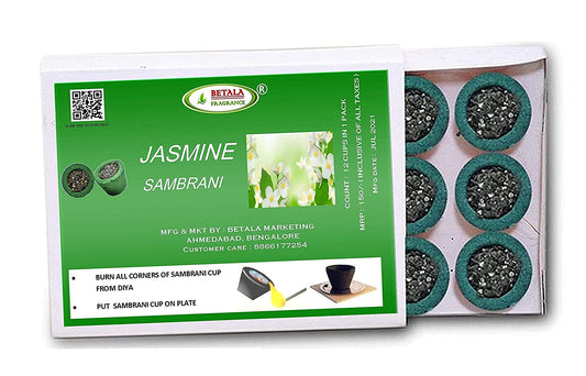 Jasmine Flavour Sambrani Dhoop Cup - www.betalafragrance.com